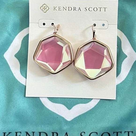 Kendra Scott-Vanessa Glass Drop rose gold Earrings-NWT - Picture 2 of 5